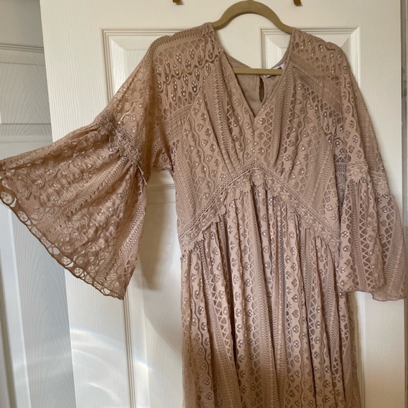 Lead Singer Taupe Maxi Dress 1X NWOT - Picture 5 of 5